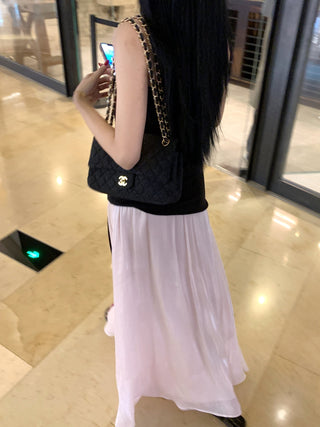 Black Vest with A-Line Skirt