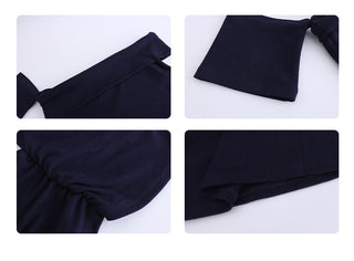 Black Ribbon Off-Shoulder Top