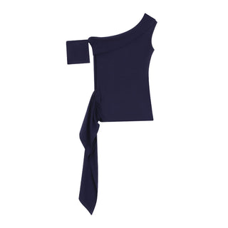 Black Ribbon Off-Shoulder Top