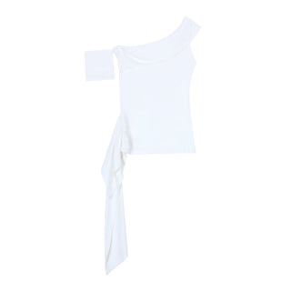 Black Ribbon Off-Shoulder Top