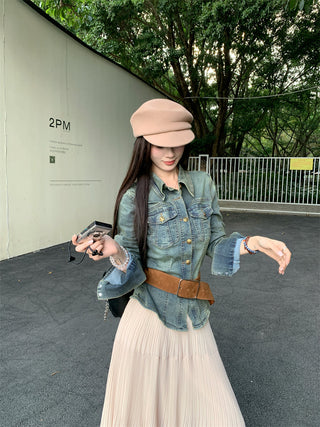 Denim Coat with Skirt