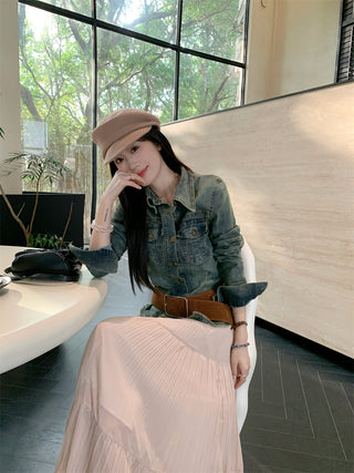 Denim Coat with Skirt