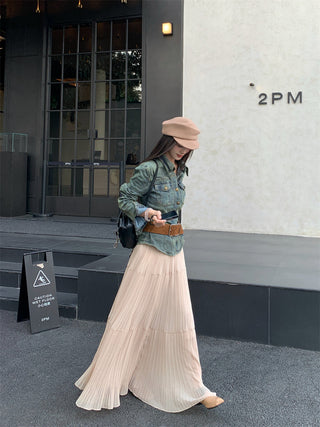 Denim Coat with Skirt