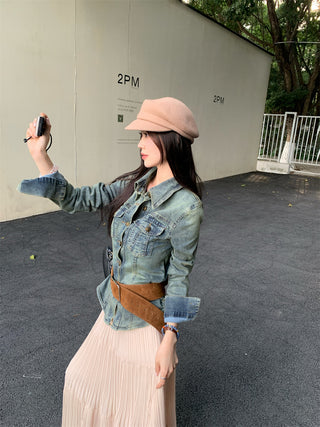 Denim Coat with Skirt