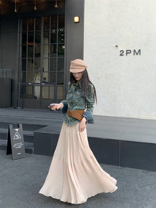 Denim Coat with Skirt