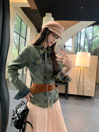 Denim Coat with Skirt