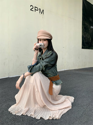 Denim Coat with Skirt