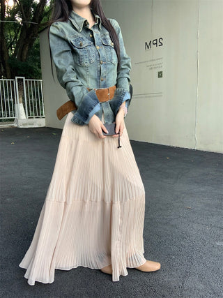 Denim Coat with Skirt