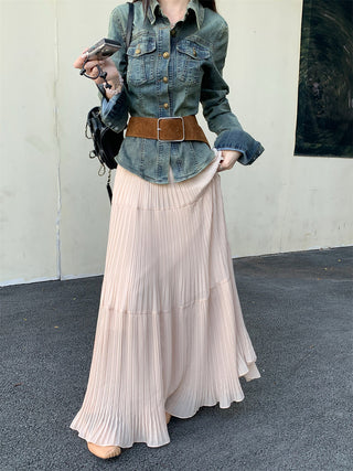 Denim Coat with Skirt