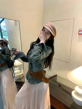 Denim Coat with Skirt
