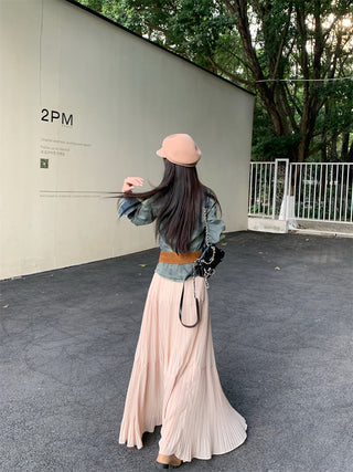 Denim Coat with Skirt