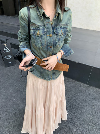 Denim Coat with Skirt
