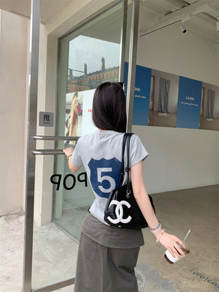 Letter Print Top with Skirt