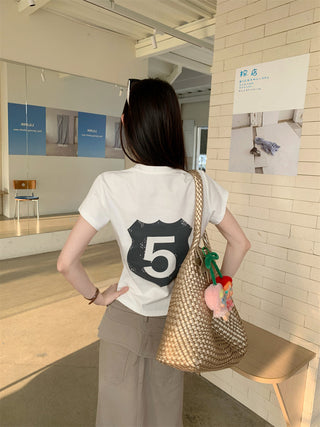 Letter Print Top with Skirt