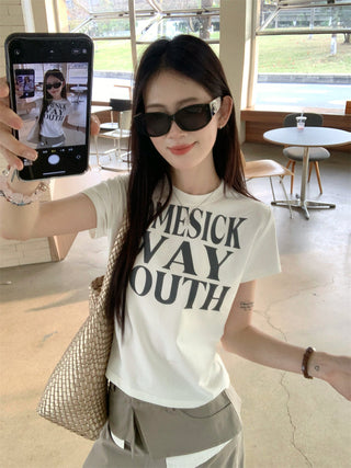 Letter Print Top with Skirt