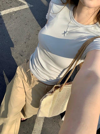 Round Neck Top with Loose Pants