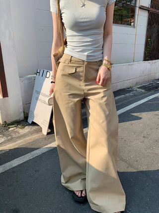 Round Neck Top with Loose Pants