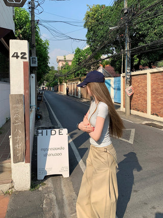 Round Neck Top with Loose Pants
