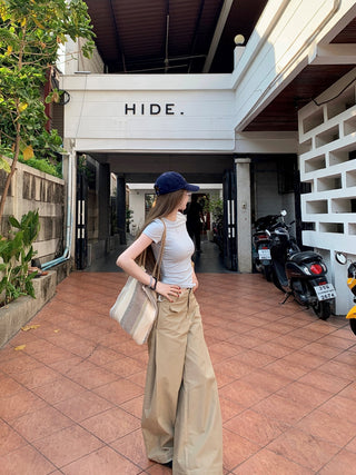Round Neck Top with Loose Pants