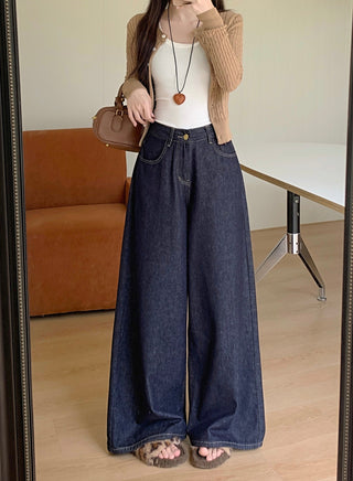 Dark Blue Wide Leg Jeans