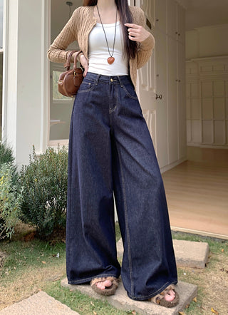 Dark Blue Wide Leg Jeans