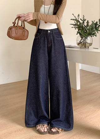 Dark Blue Wide Leg Jeans