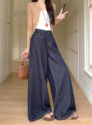 Dark Blue Wide Leg Jeans