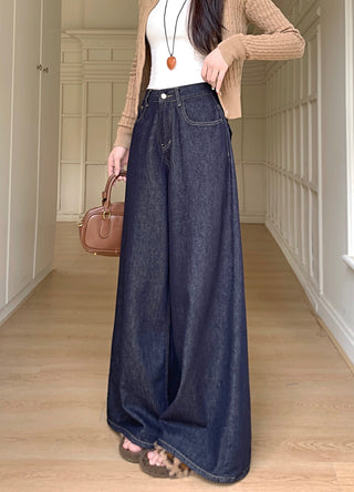 Dark Blue Wide Leg Jeans