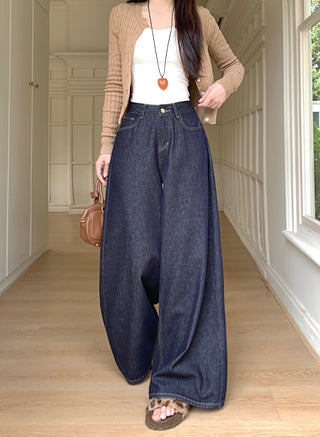 Dark Blue Wide Leg Jeans