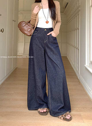 Dark Blue Wide Leg Jeans