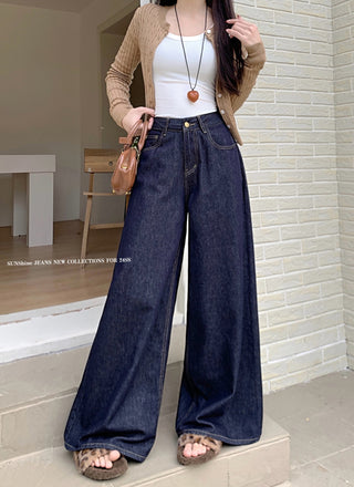 Dark Blue Wide Leg Jeans
