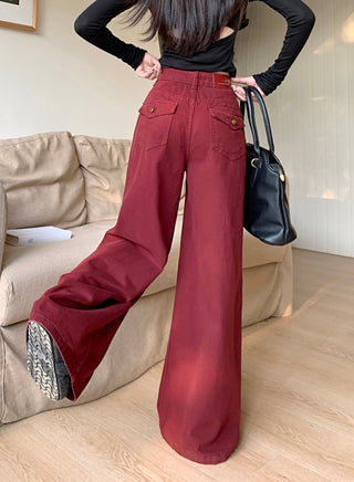 Dark Blue Wide Leg Jeans