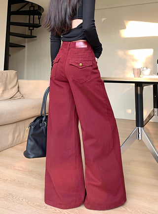 Dark Blue Wide Leg Jeans