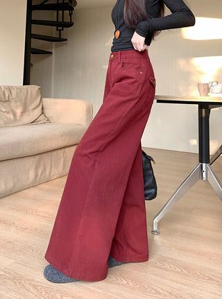 Dark Blue Wide Leg Jeans