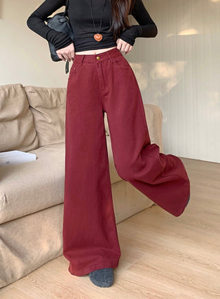 Dark Blue Wide Leg Jeans