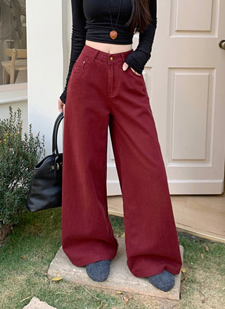 Dark Blue Wide Leg Jeans