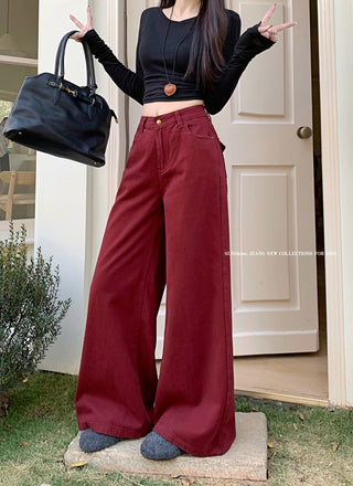 Dark Blue Wide Leg Jeans