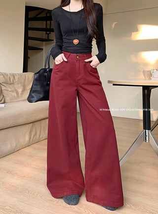 Dark Blue Wide Leg Jeans