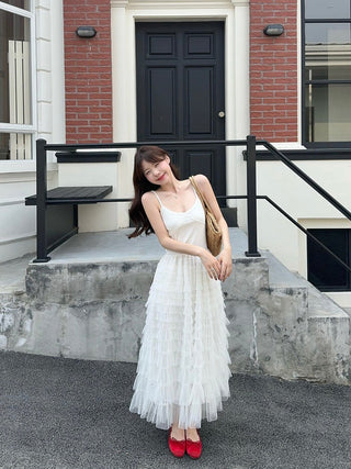 Black Camisole with White Skirt