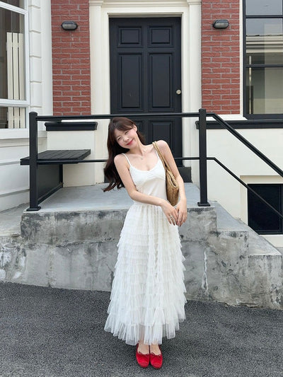 Black Camisole with White Skirt