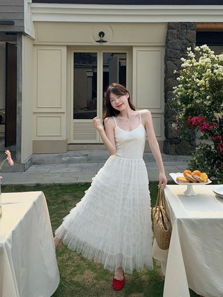 Black Camisole with White Skirt