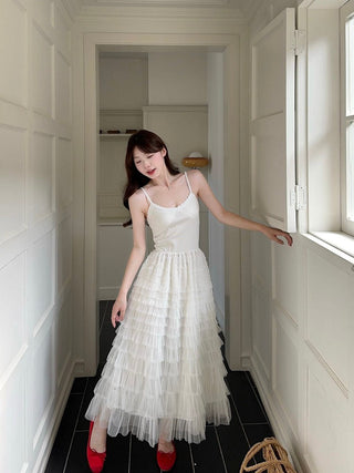 Black Camisole with White Skirt