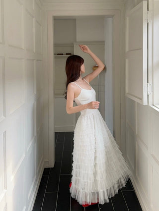 Black Camisole with White Skirt