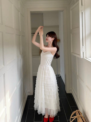 Black Camisole with White Skirt