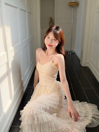 Black Camisole with White Skirt