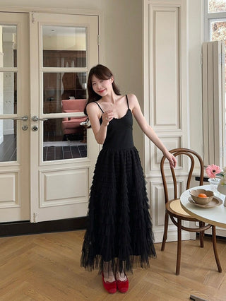 Black Camisole with White Skirt