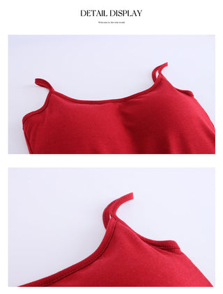 Solid Color Camisole with Bra
