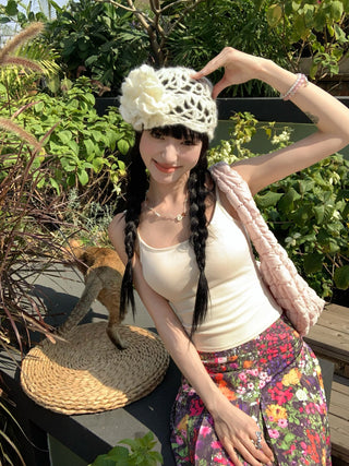 Solid Color Camisole with Bra