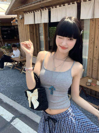 Solid Color Camisole with Bra