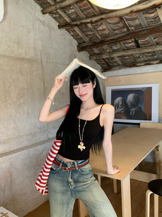 Solid Color Camisole with Bra